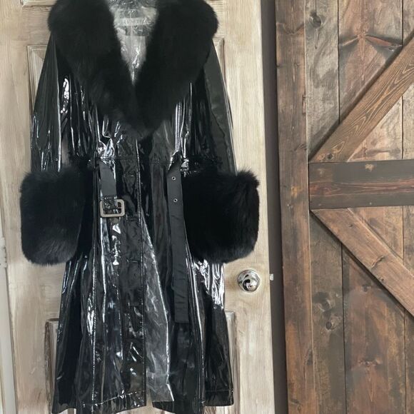 Saks Potts Foxy Coat in Black Gloss SZ 3 - Picture 3 of 12